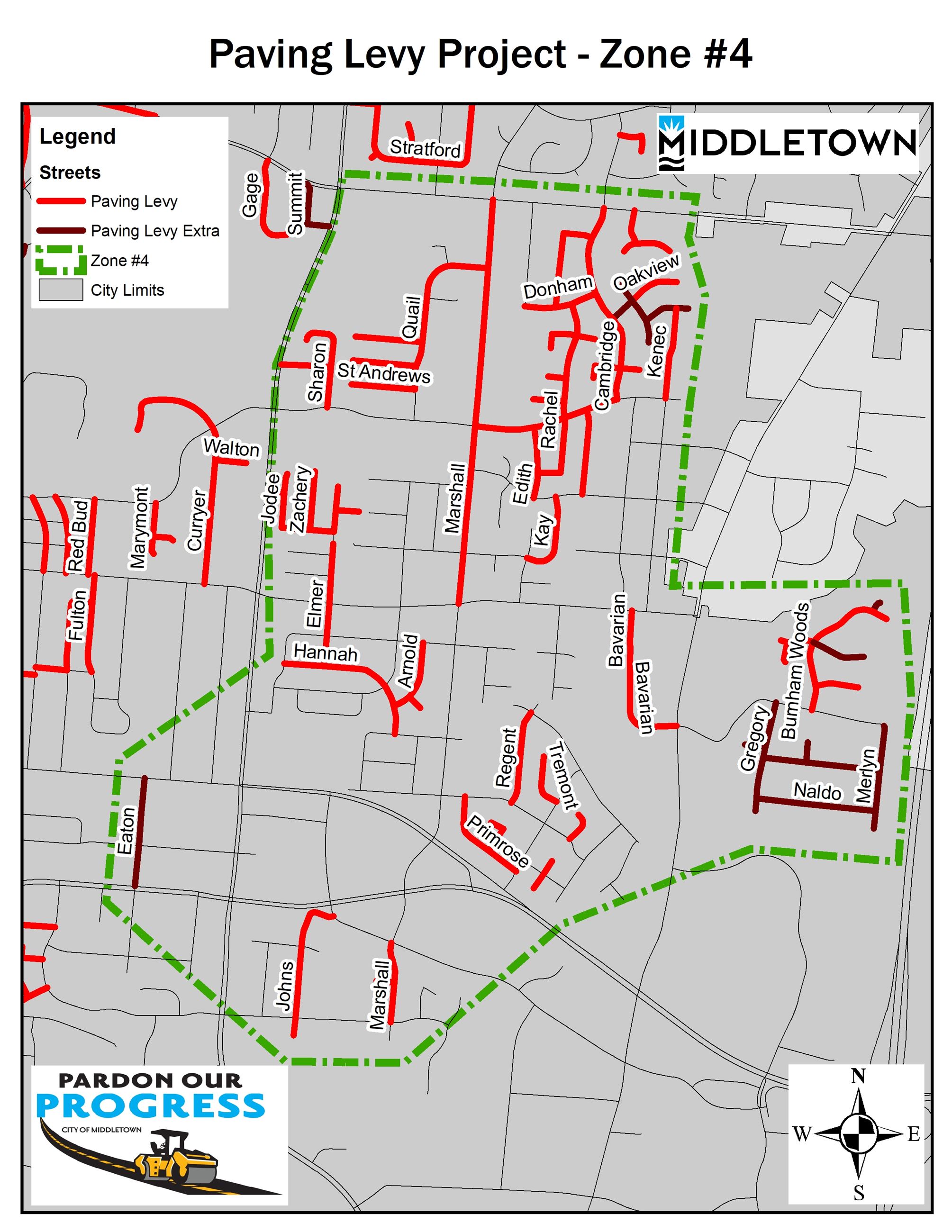 2021 - 22 Paving Levy map of Zone 4 April update