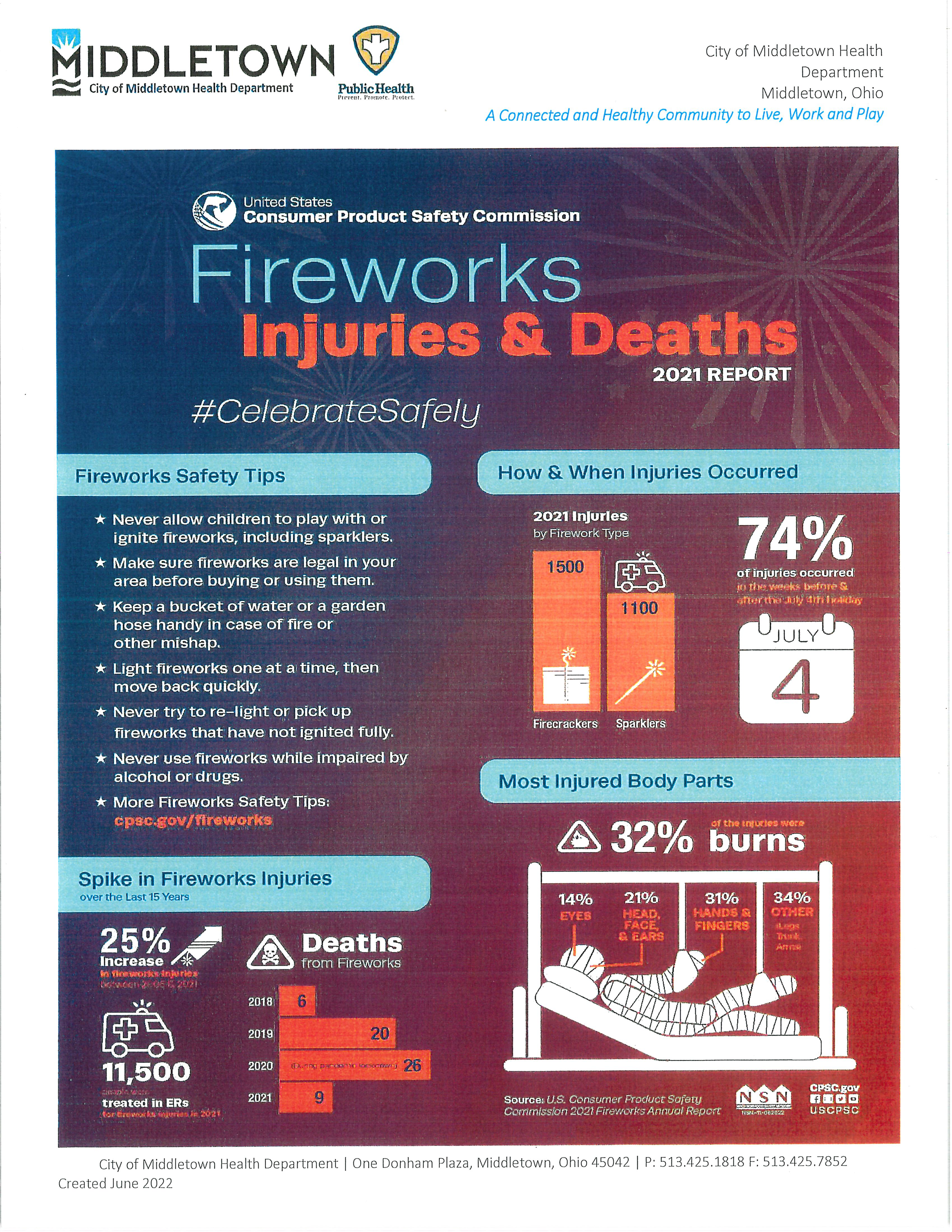 Fireworks safety graphic with tips and rules