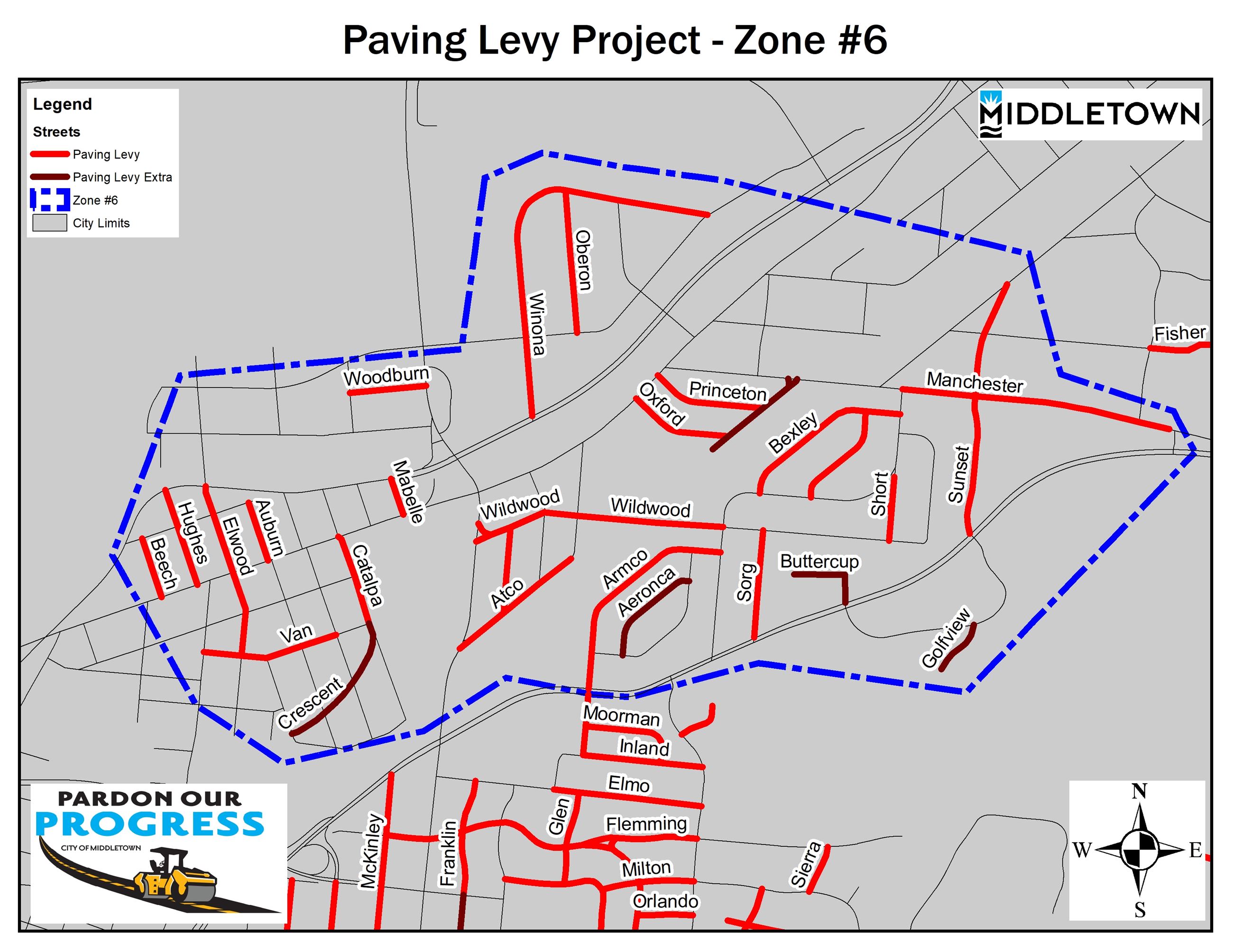 2021 - 22 Paving Levy  map Zone 6 Oct update